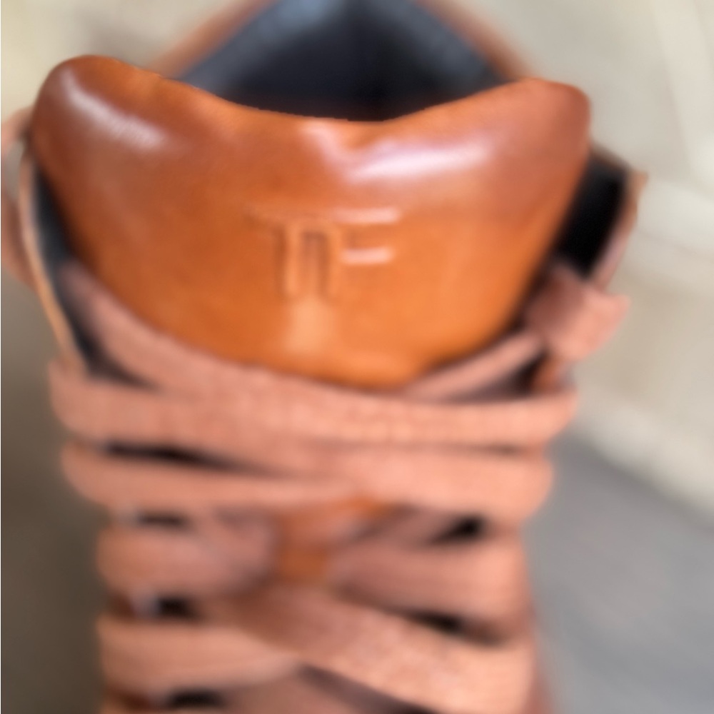 Tom Ford Russell High Top Men's Brown Leather Sneakers size 10 - Picture 5 of 10
